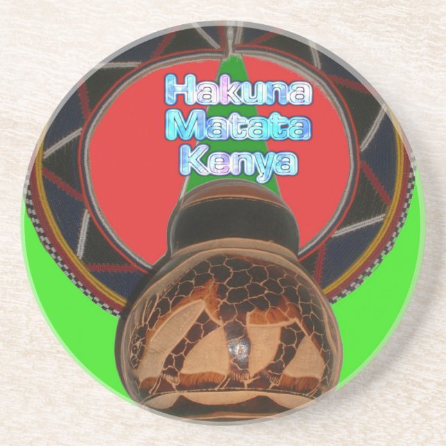 Hakuna Matata Kenya Art Print Drink Coaster (Front)