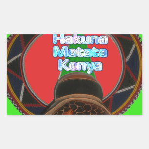 Hakuna Matata Kenya Art Print Rectangular Sticker