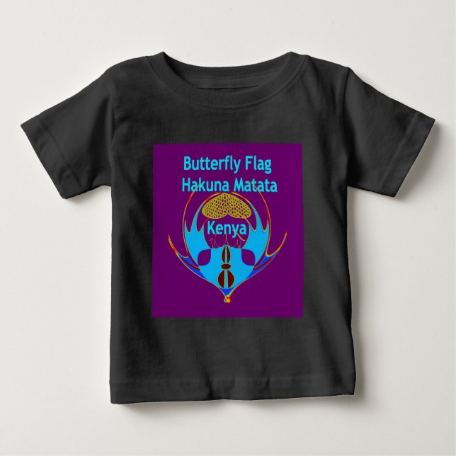 Hakuna Matata Kenya -  Butterfly Art Print/Graphic Baby T-Shirt (Front)