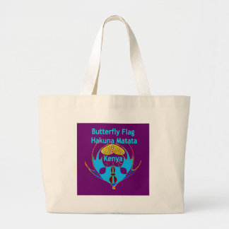 Hakuna Matata Kenya - Butterfly Art Print/Graphic Large Tote Bag