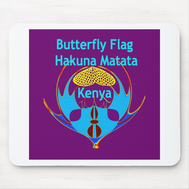 Hakuna Matata Kenya -  Butterfly Art Print/Graphic Mouse Pad (Front)