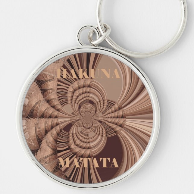 Hakuna Matata Kenya Giraffe Safari  Woven Sourveni Keychain (Front)