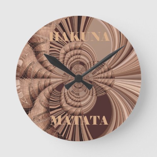 Hakuna Matata Kenya Giraffe Safari  Woven Sourveni Round Clock