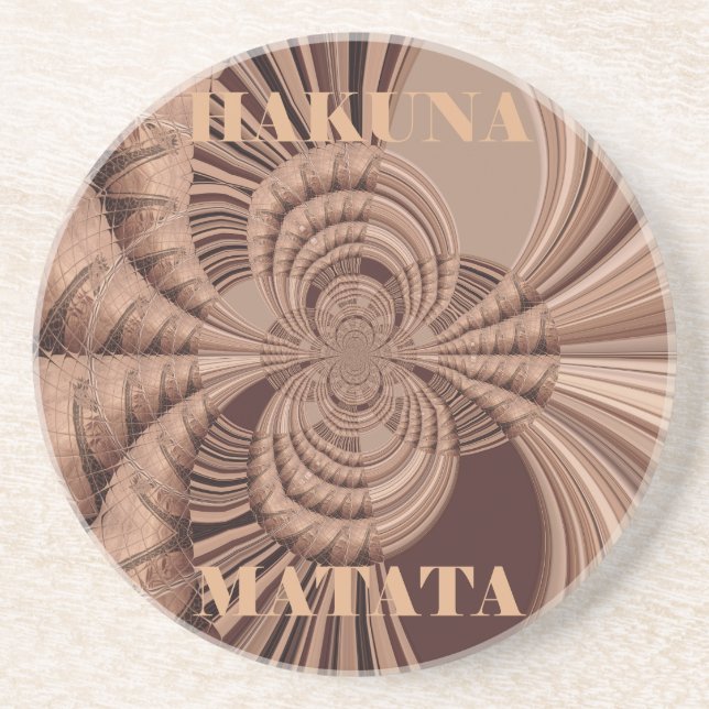 Hakuna Matata Kenya Giraffe Safari  Woven Sourveni Sandstone Coaster (Front)