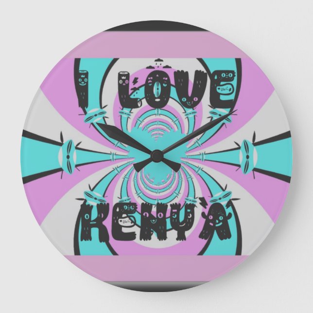 Hakuna Matata Kenya Large Clock (Front)