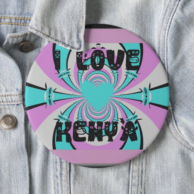 Hakuna Matata Kenya Pinback Button (In Situ)