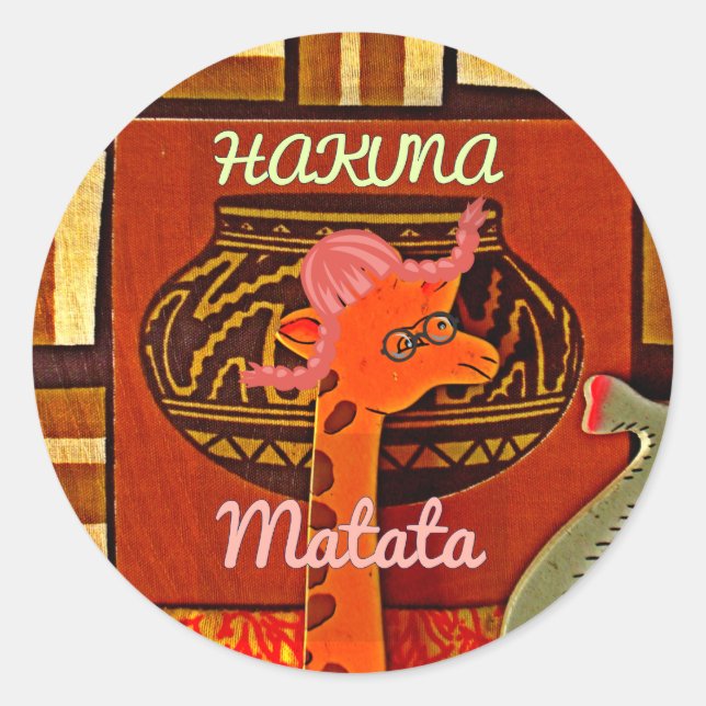 Hakuna Matata Kitchen Style: Aprons, Mugs & Home A Classic Round Sticker (Front)