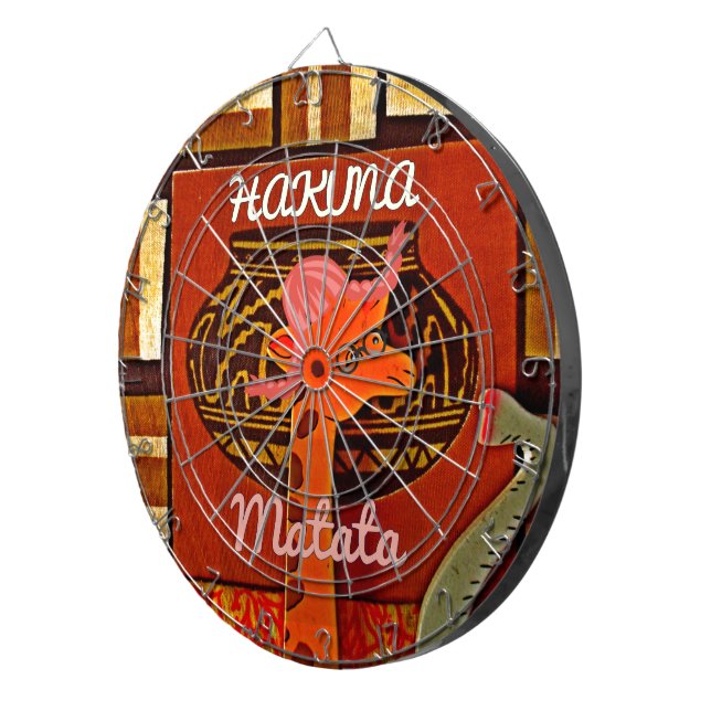 Hakuna Matata Kitchen Style: Aprons, Mugs & Home A Dartboard With Darts (Front Right)
