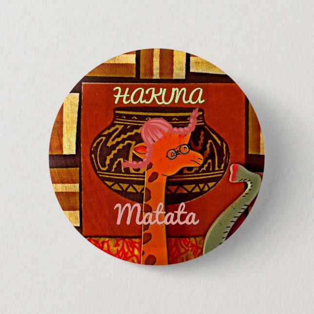 Hakuna Matata Kitchen Style: Aprons, Mugs & Home A Pinback Button (Front)