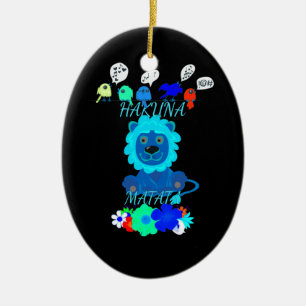 Hakuna Matata Lion Art Print Ceramic Ornament