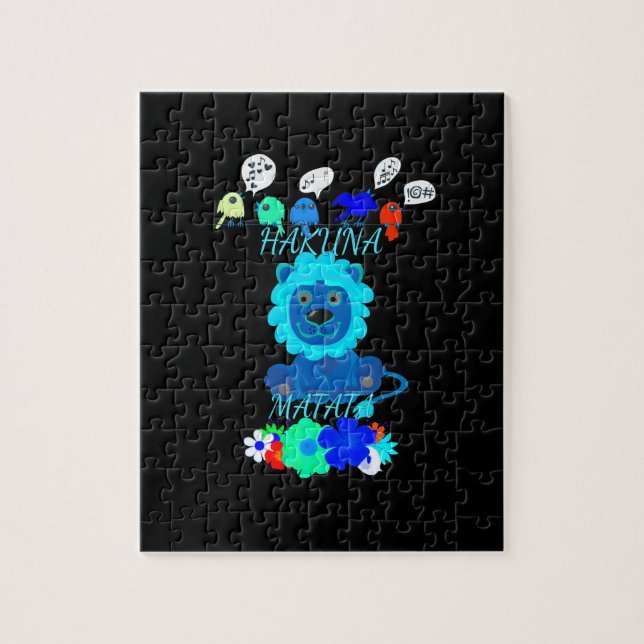 Hakuna Matata Lion Art Print Jigsaw Puzzle (Vertical)