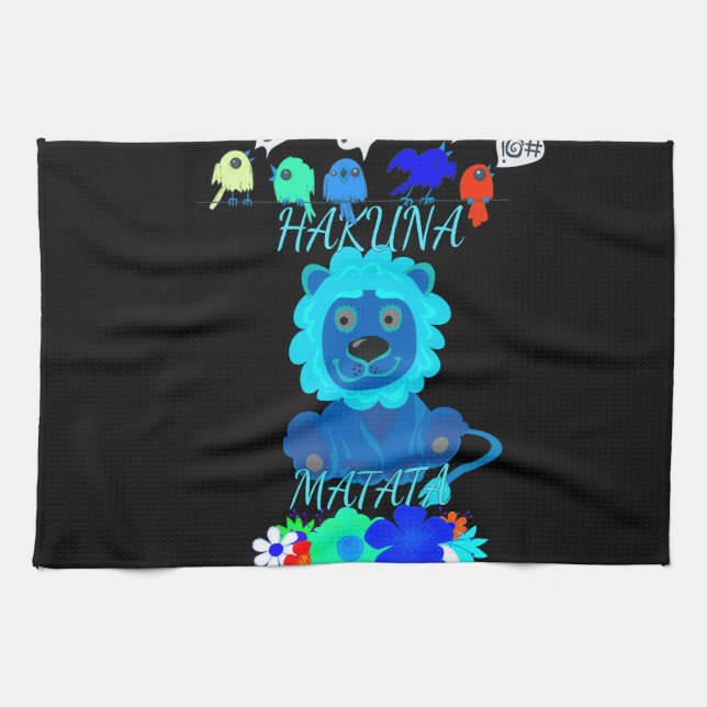 Hakuna Matata Lion Art Print Kitchen Towel (Horizontal)