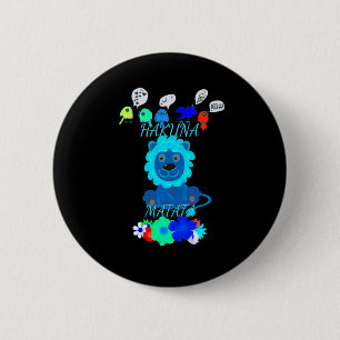 Hakuna Matata Lion Art Print Pinback Button