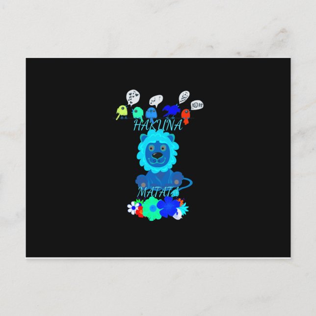 Hakuna Matata Lion Art Print Postcard (Front)