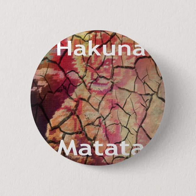 Hakuna Matata Lion Cub Design Pinback Button (Front)