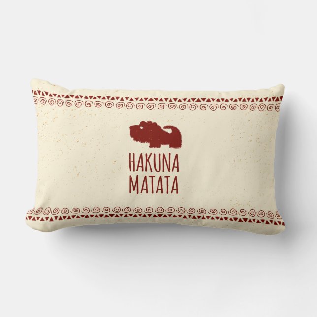 Hakuna Matata Lion Lumbar Pillow (Front)