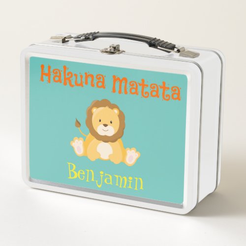 Hakuna Matata Lion Metal Lunch Box