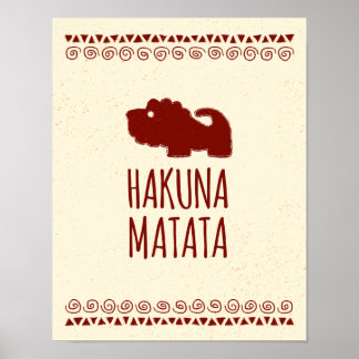Hakuna Matata Lion Poster
