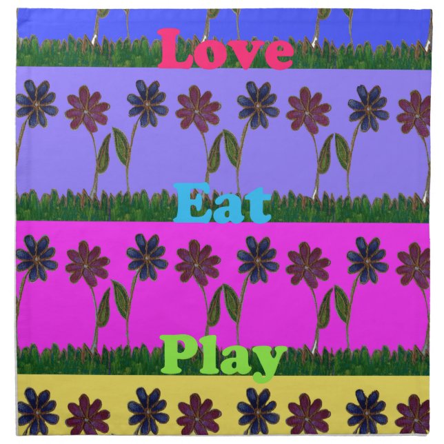 Hakuna Matata Love Eat Play.png Cloth Napkin (Front)