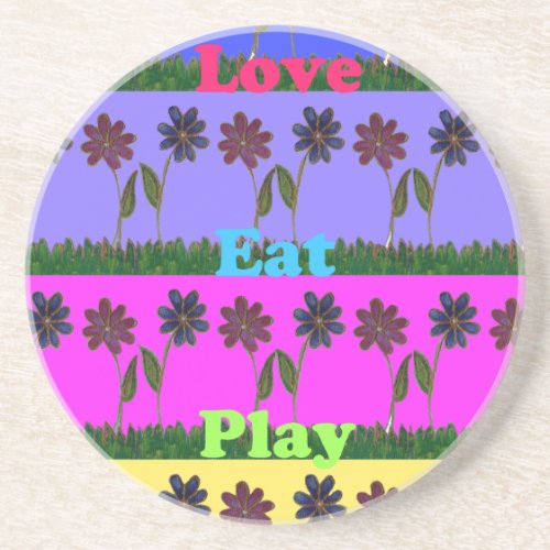 Hakuna Matata Love Eat Playpng Sandstone Coaster