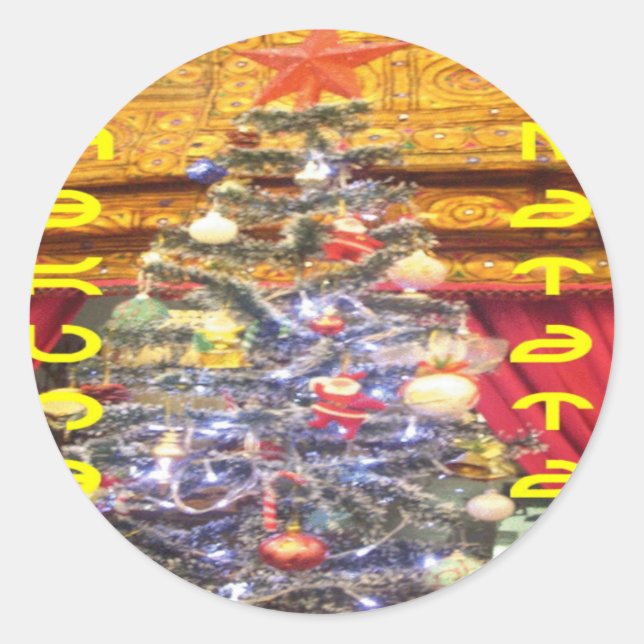 Hakuna Matata Merry Christmas & a Happy New Year.p Classic Round Sticker (Front)