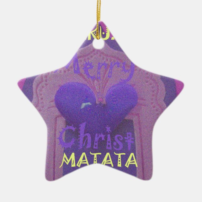 Hakuna Matata Merry Christmas Love  Design.jpg Ceramic Ornament (Front)