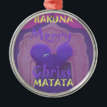 Hakuna Matata Merry Christmas Love  Design.jpg Metal Ornament<br><div class="desc">Hakuna Matata Merry Christmas Love Design. Kwanzaa and Hanuka are some of the most festivals which are known by few but if you think of it, there is nothing as important as being on a holiday. Its the special time of the year when you just want to celebrate and the...</div>