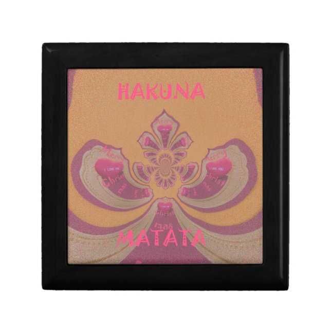 Hakuna Matata Merry Christmas lovely hearts design Keepsake Box (Front)