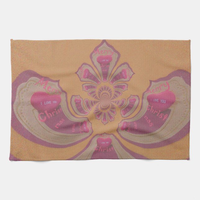 Hakuna Matata Merry Christmas lovely hearts design Kitchen Towel (Horizontal)