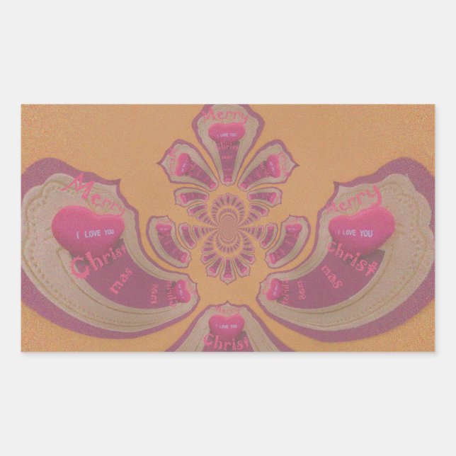 Hakuna Matata Merry Christmas lovely hearts design Rectangular Sticker (Front)