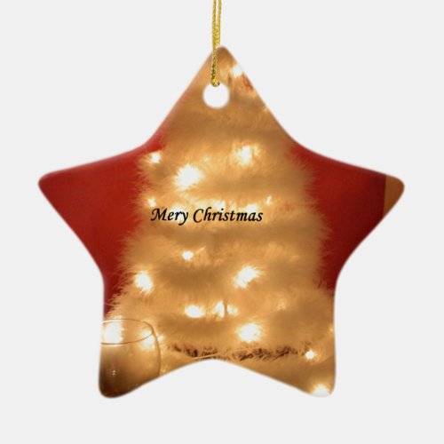 Hakuna Matata Merry Christmas white Ceramic Ornament