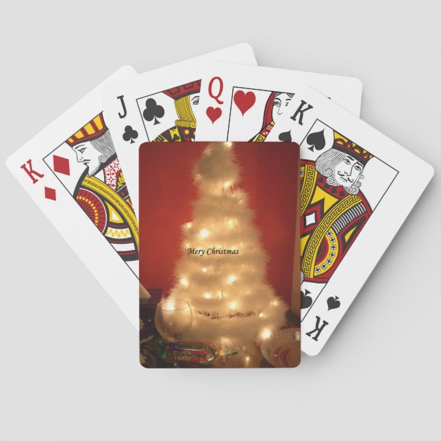 Hakuna Matata Merry Christmas white Poker Cards (Back)