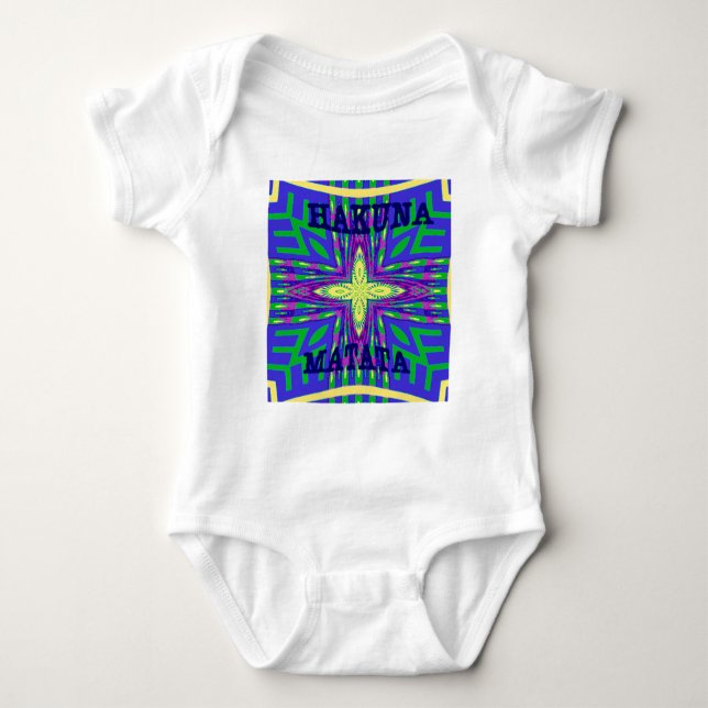 Hakuna matata Mombasa Kanga Baby Bodysuit (Front)