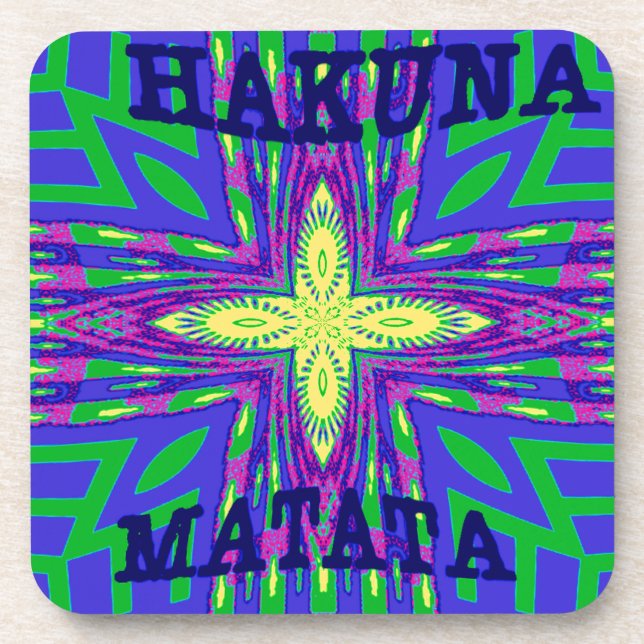 Hakuna matata Mombasa Kanga Drink Coaster (Front)