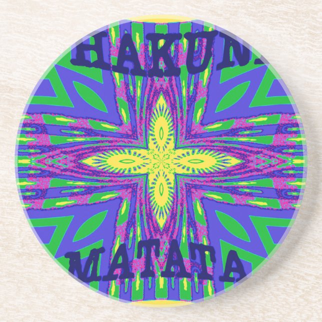 Hakuna matata Mombasa Kanga Drink Coaster (Front)