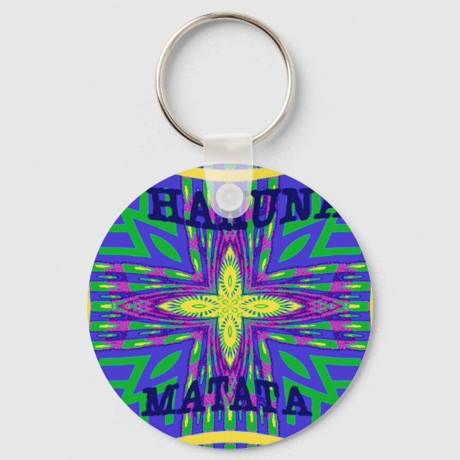 Hakuna matata Mombasa Kanga Keychain (Front)