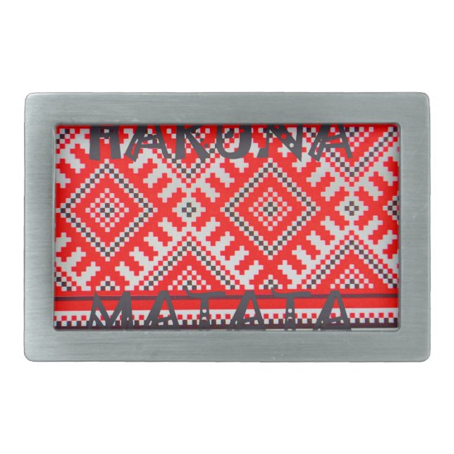 Hakuna Matata - No Worries Swahili Art Collection Belt Buckle (Front)