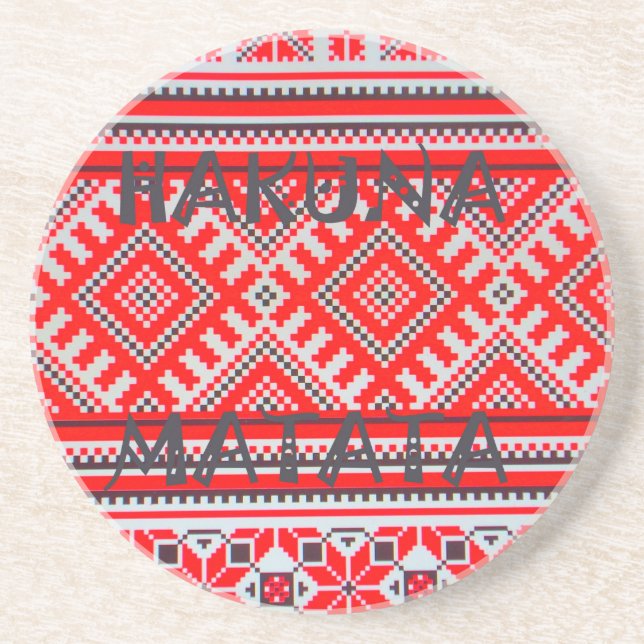 Hakuna Matata - No Worries Swahili Art Collection Drink Coaster (Front)