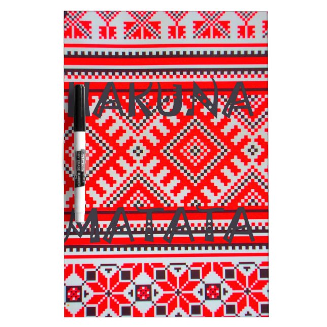 Hakuna Matata - No Worries Swahili Art Collection Dry Erase Board (Front)