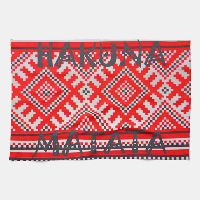 Hakuna Matata - No Worries Swahili Art Collection Kitchen Towel (Horizontal)