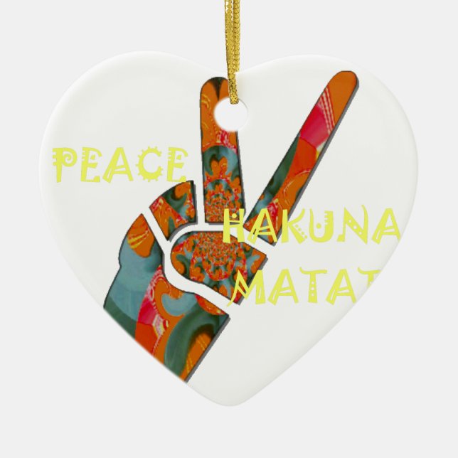 Hakuna Matata Peace Ceramic Ornament (Front)