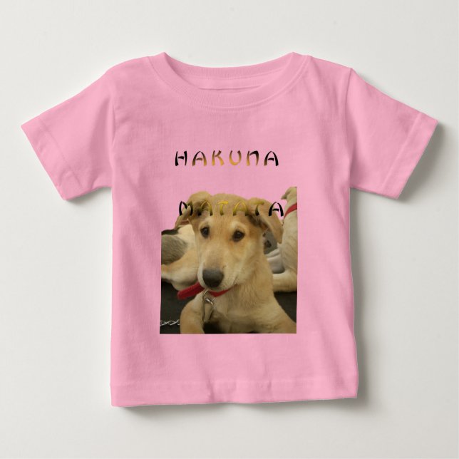 "Hakuna Matata Pup" – Worry-Free Puppy Love Baby T-Shirt (Front)