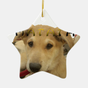 "Hakuna Matata Pup" – Worry-Free Puppy Love Ceramic Ornament