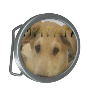 "Hakuna Matata Pup" – Worry-Free Puppy Love Oval Belt Buckle