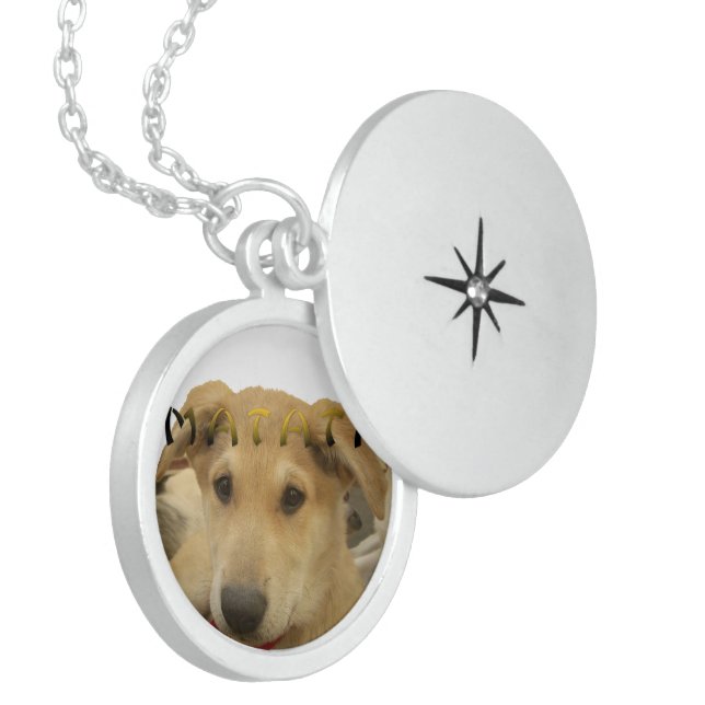 "Hakuna Matata Pup" – Worry-Free Puppy Love Sterling Silver Necklace (Front Left)