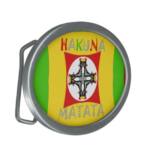 Hakuna Matata Rasta Color Red Golden Green Belt Buckle