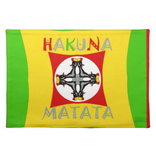 Hakuna Matata Rasta Color Red Golden Green Cloth Placemat