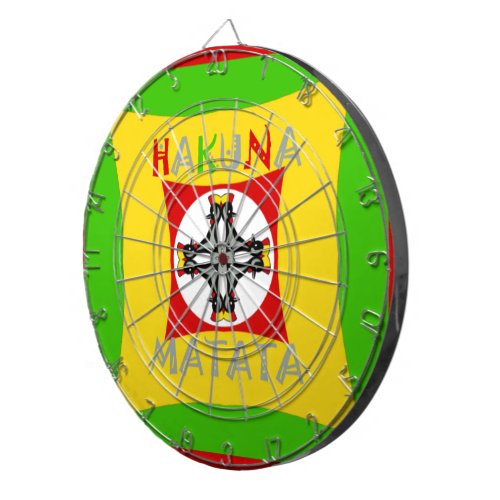 Hakuna Matata Rasta Color Red Golden Green Dartboard