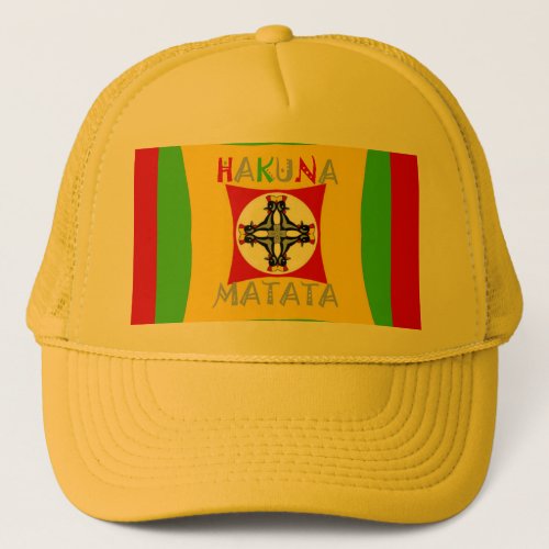 Hakuna Matata Rasta Color Red Golden Green Trucker Hat