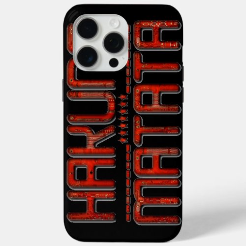 Hakuna Matata Red Stars Techno iPhone 15 Pro Max Case